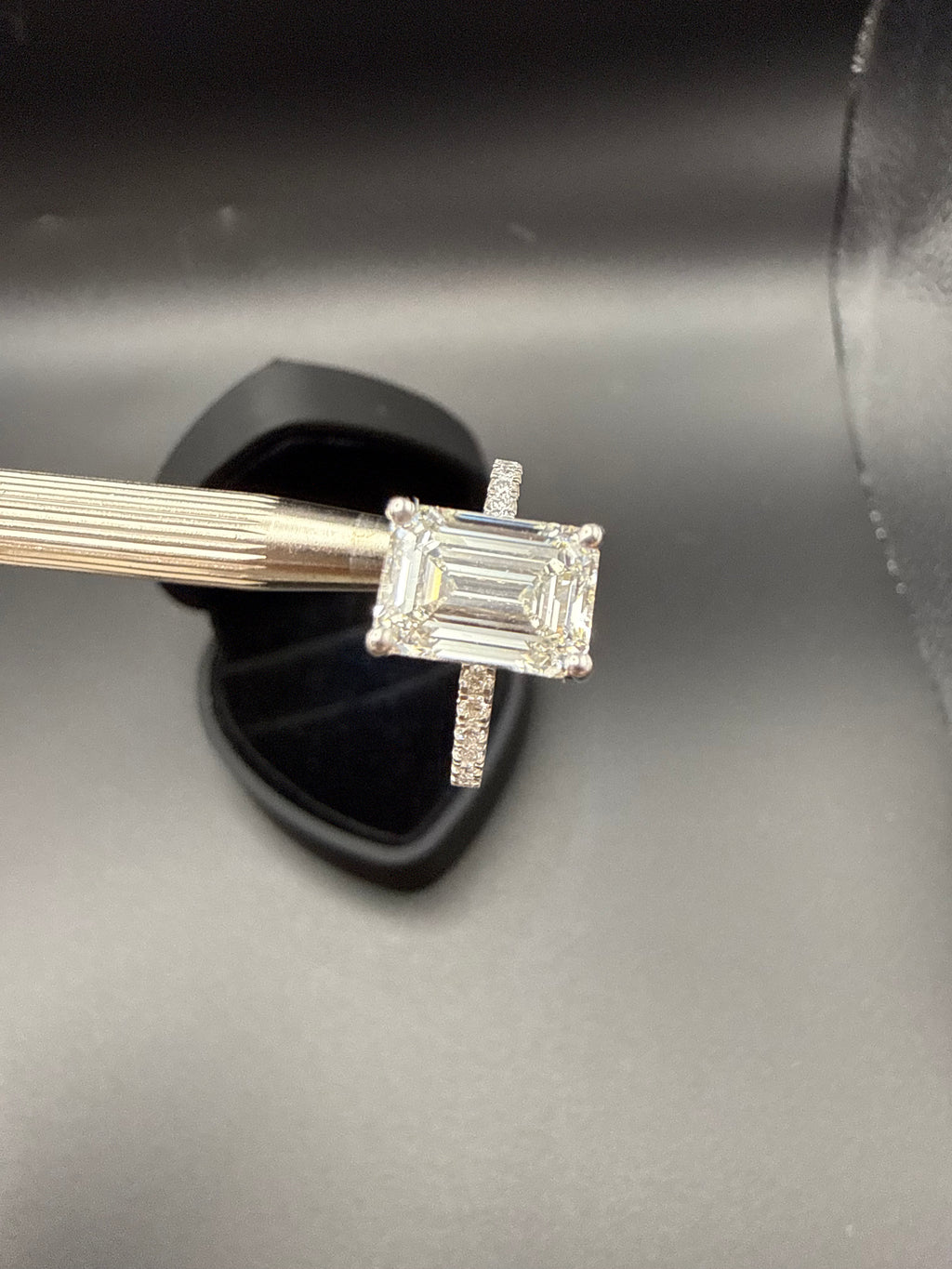 3.10 Carat Emerald Cut Lab-Grown Diamond Ring – IGI Certified, 14K White Gold