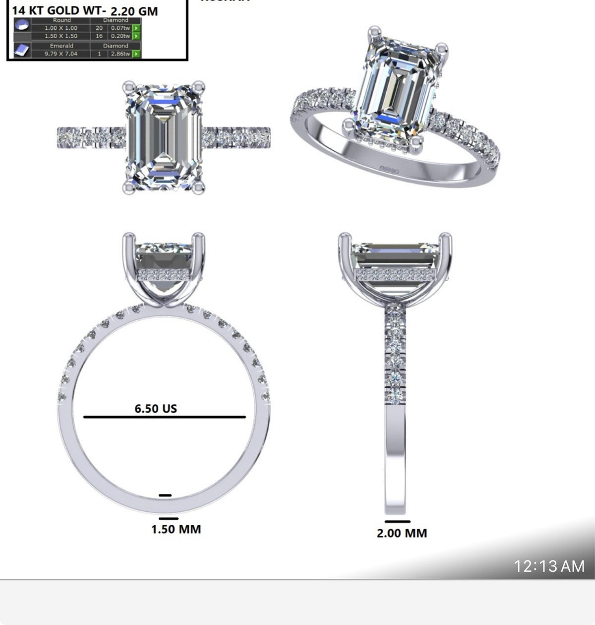 3.10 Carat Emerald Cut Lab-Grown Diamond Ring – IGI Certified, 14K White Gold