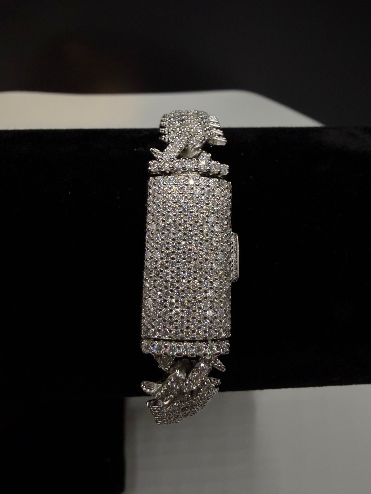10MM Spike Shaped Moissanite Cuban Link Bracelet – 925 Sterling Silver
