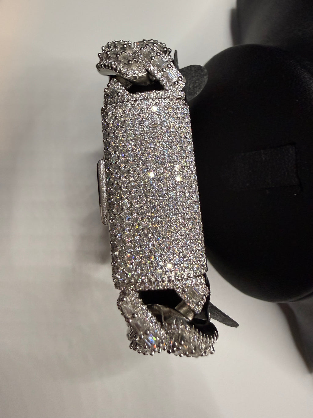 16MM Center Baguette Moissanite Cuban Link Bracelet – 925 Sterling Silver