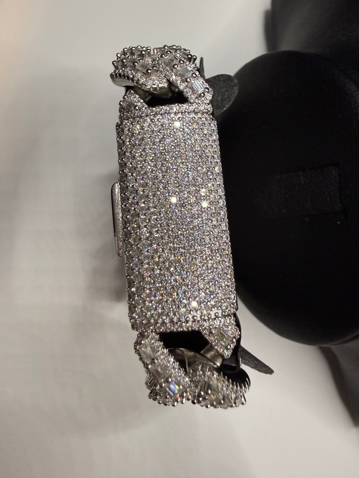 16MM Center Baguette Moissanite Cuban Link Bracelet – 925 Sterling Silver