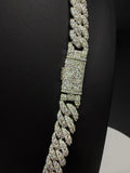 10MM One Row Miami Cuban Link Chain  – 925 Sterling Silver