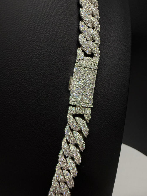 10MM One Row Miami Cuban Link Chain  – 925 Sterling Silver