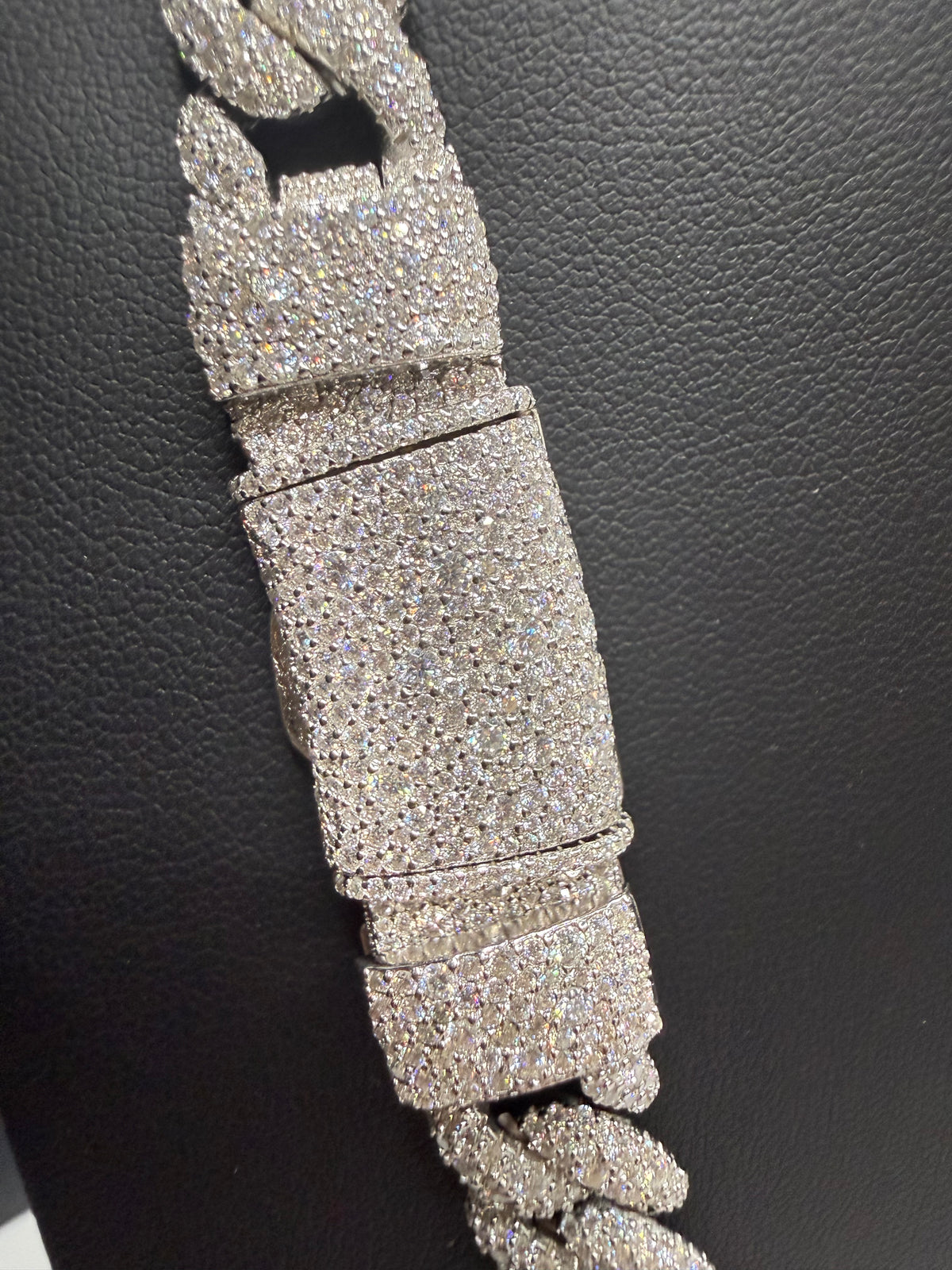 12MM Mosaic Cuban Link Bracelet and Chain – 925 Sterling Silver