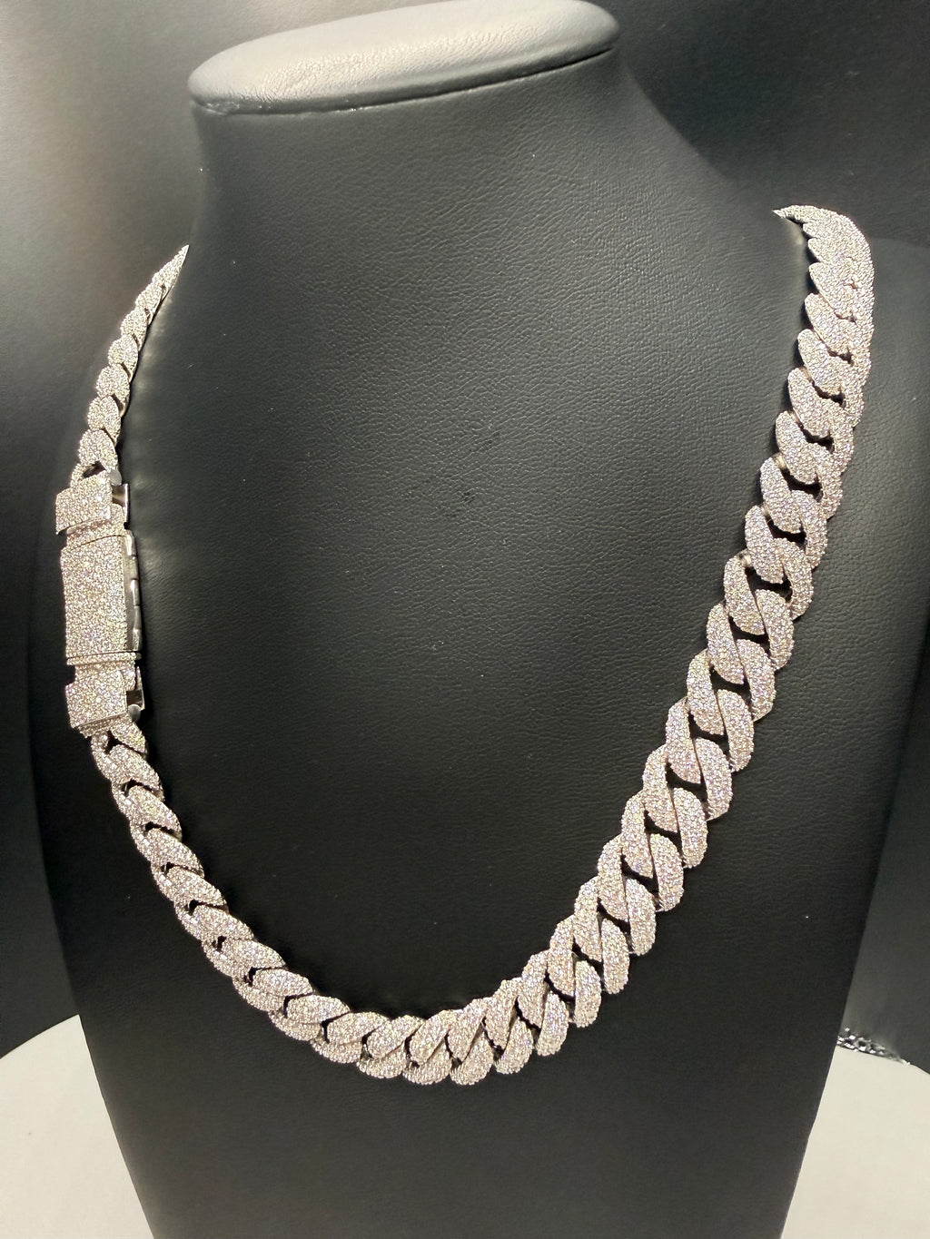 12MM Mosaic Cuban Link Chain – 925 Sterling Silver