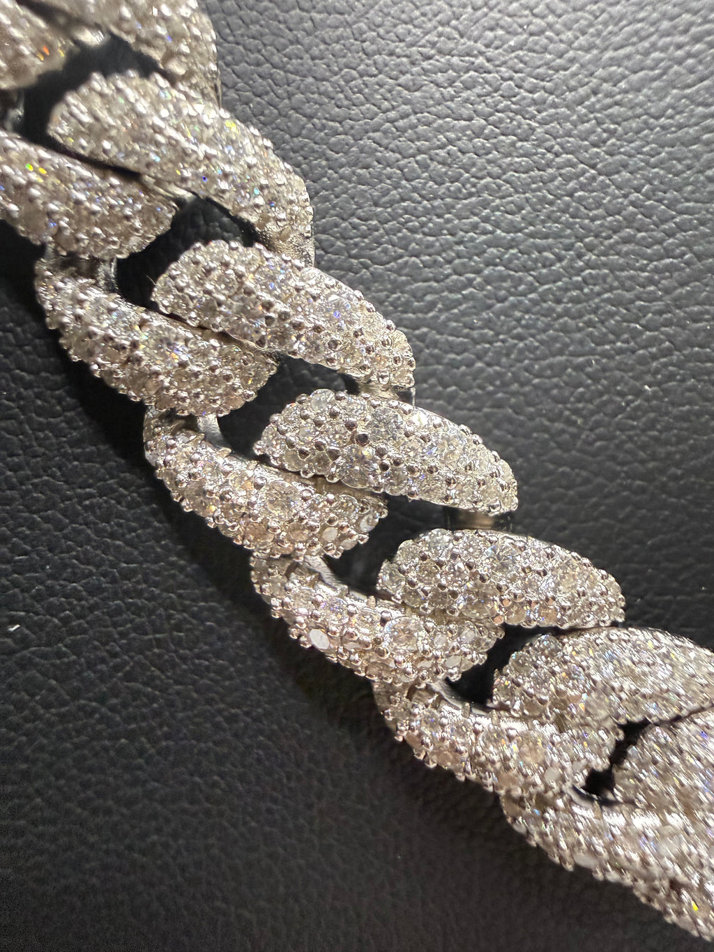 12MM Mosaic Cuban Link Chain – 925 Sterling Silver