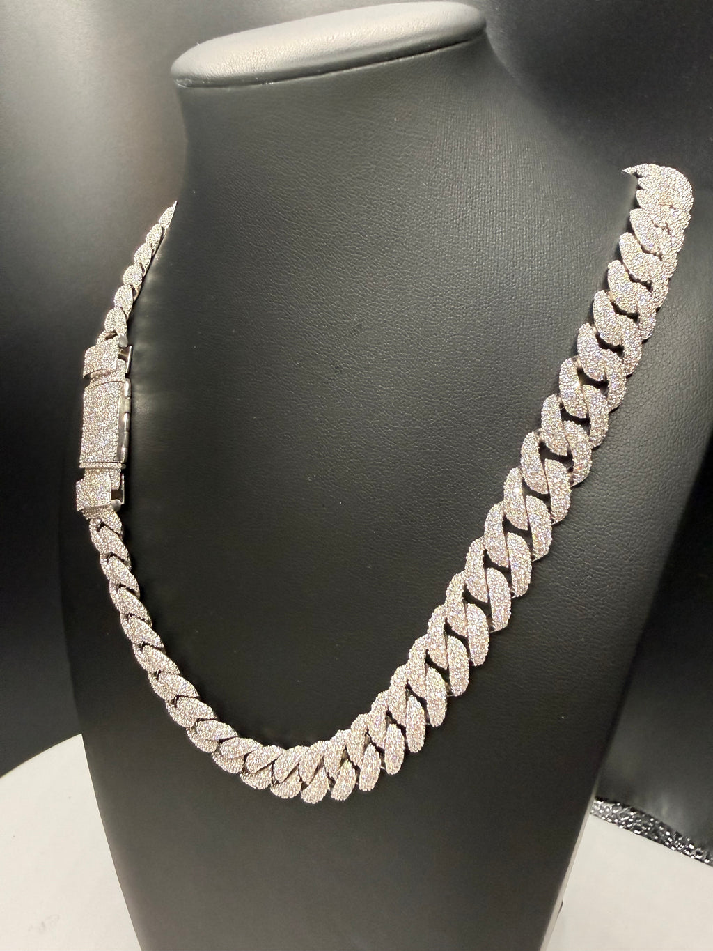 12MM Mosaic Cuban Link Chain – 925 Sterling Silver
