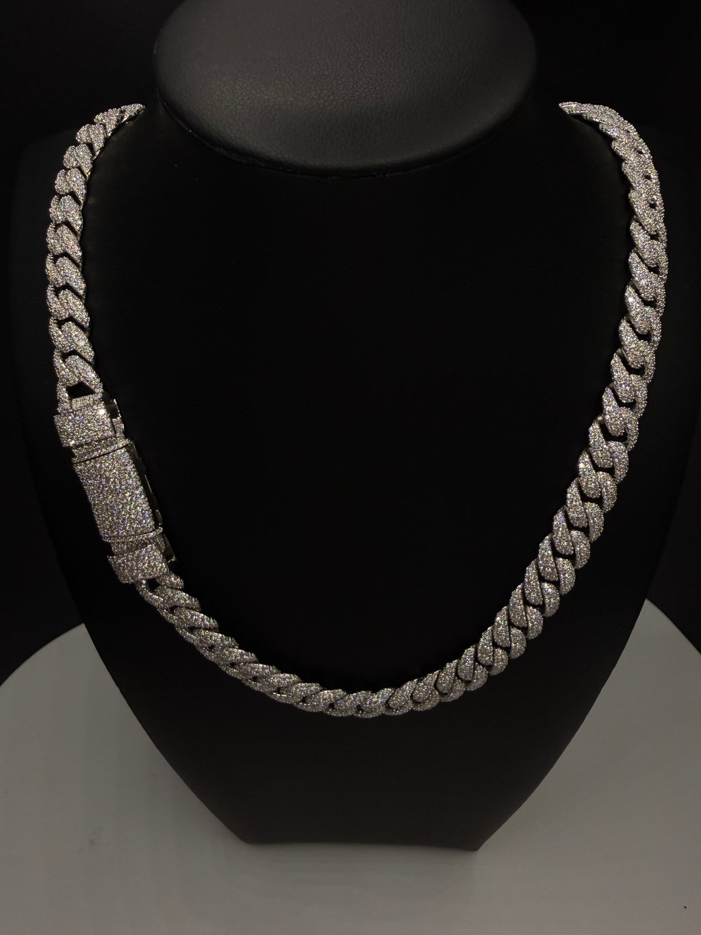 12MM Mosaic Cuban Link Chain – 925 Sterling Silver