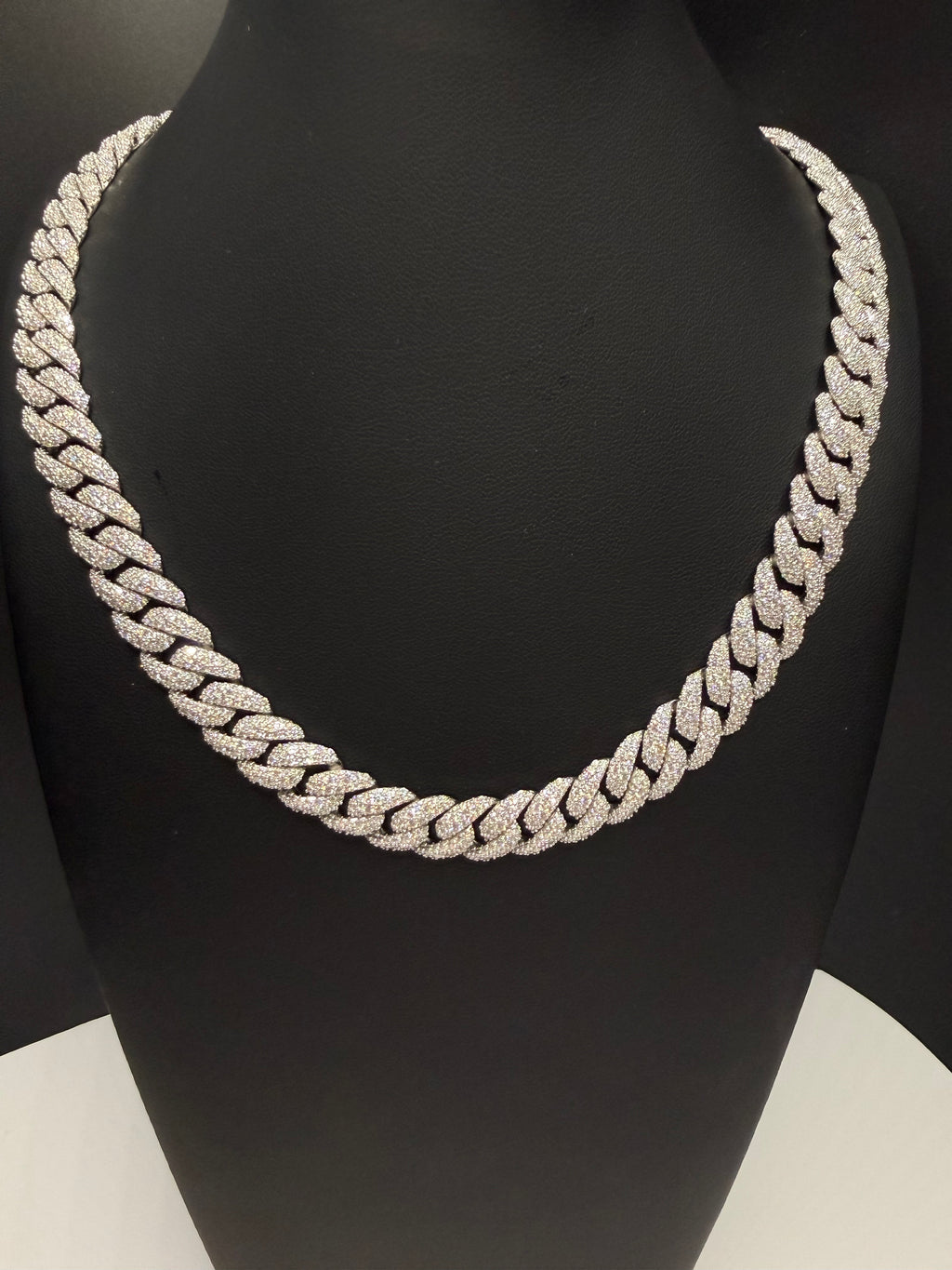 12MM Mosaic Cuban Link Chain – 925 Sterling Silver