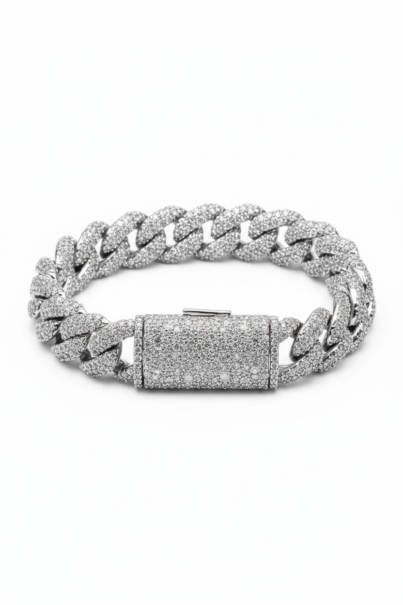 12MM Miami Cuban Link Bracelet on white background
